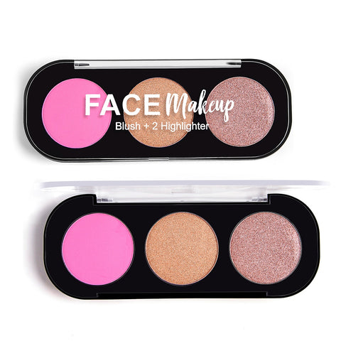 PERALICE Highlight One Disk 3 Color Pallete Peach Blush Makeup Powder Blush Cosmetic Contouring Blush Liquid Cheek Rouge Cream