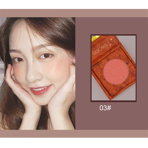 Face Blusher Powder Rouge Makeup Vintage Retro Cheek Blusher Palette Waterproof Long Lasting Natural Facial Blush Powder Contour