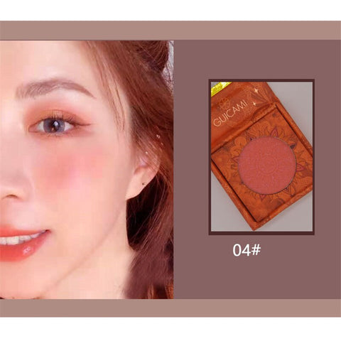 Face Blusher Powder Rouge Makeup Vintage Retro Cheek Blusher Palette Waterproof Long Lasting Natural Facial Blush Powder Contour