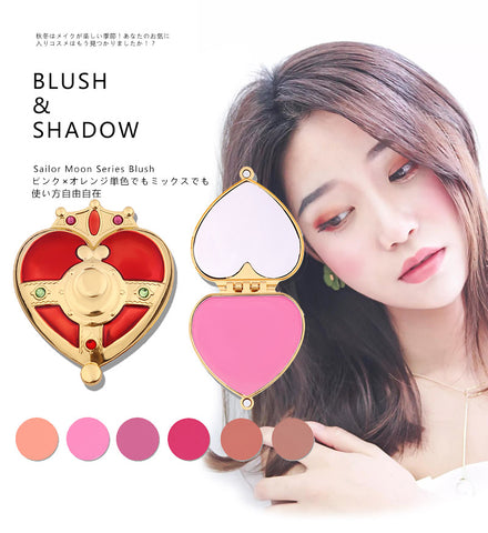 Sailor Moon Blusher Palette Facial Mineral Blush Makeup 6 Colors Cosmic Heart Compact Matte Blusher Powder Rouge Cheek Blusher