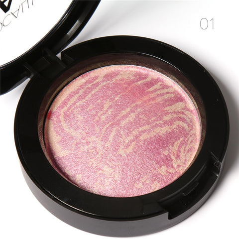 FOCALLURE Natural Face Pressed Blush Makeup Baked Blush Palette Baked Cheek Colors Cosmetic Face Shadow Press Powder