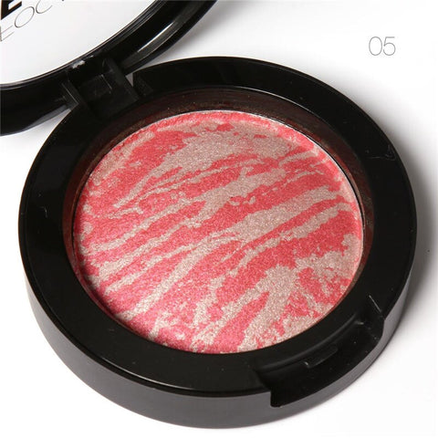 FOCALLURE Natural Face Pressed Blush Makeup Baked Blush Palette Baked Cheek Colors Cosmetic Face Shadow Press Powder