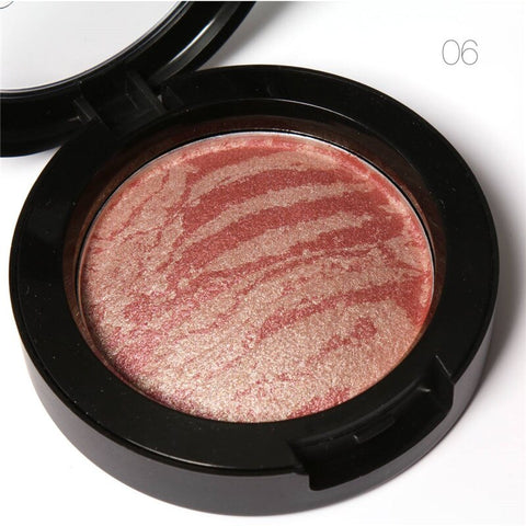 FOCALLURE Natural Face Pressed Blush Makeup Baked Blush Palette Baked Cheek Colors Cosmetic Face Shadow Press Powder