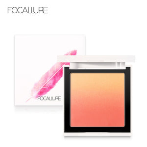 FOCALLURE natural Cheek Face blush palette long lasting pigmented Face rouge orange red blusher makeup including highlighter