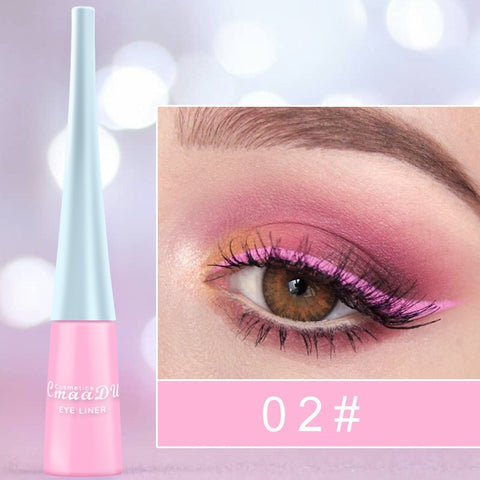 12-color matte Cat Eye Makeup Waterproof Neon Colorful Liquid Eyeliner Pen Make Up Comestics Long-lasting Liner Pencil Makeup