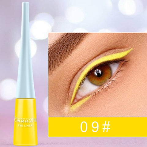 12-color matte Cat Eye Makeup Waterproof Neon Colorful Liquid Eyeliner Pen Make Up Comestics Long-lasting Liner Pencil Makeup