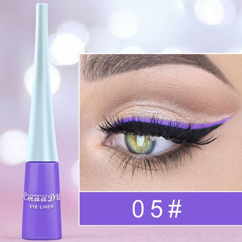 12-color matte Cat Eye Makeup Waterproof Neon Colorful Liquid Eyeliner Pen Make Up Comestics Long-lasting Liner Pencil Makeup