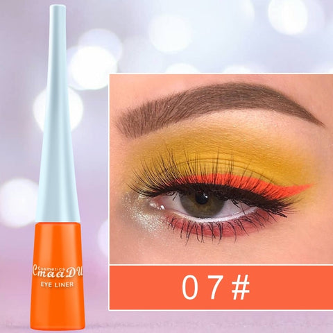 12-color matte Cat Eye Makeup Waterproof Neon Colorful Liquid Eyeliner Pen Make Up Comestics Long-lasting Liner Pencil Makeup