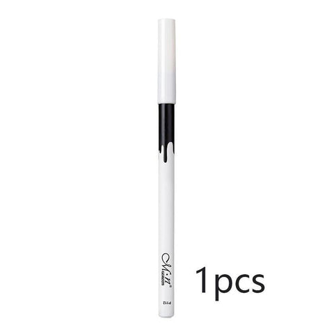 White Color Eyeliner Wooden Eyeliner Pencil Makeup Smooth Brighten Eyeliner Pen Waterproof Lasting White Eyes Liner Pen Cosmetic