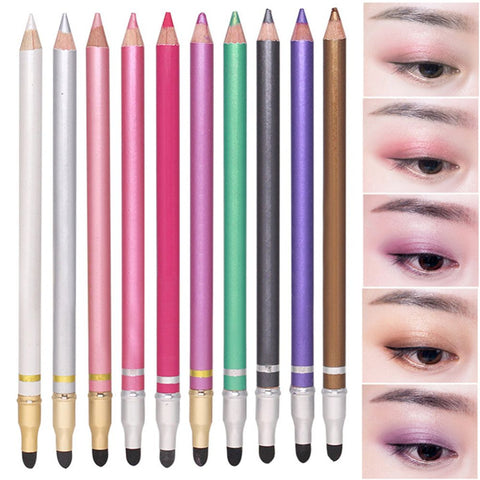 10 Colors Double-headed Pearlescent Eye Shadow Pencil High-light Lying Silkworm Pen Brightening Waterproof Eye Liner Pencil