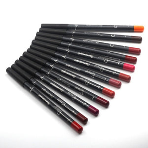 Pudaier 12 Colors/Set Makeup Lip Liner Stylish Solid Color Sexy Matte Stick Waterproof Lasting Lip Liner Pencil Beauty Maquiagem